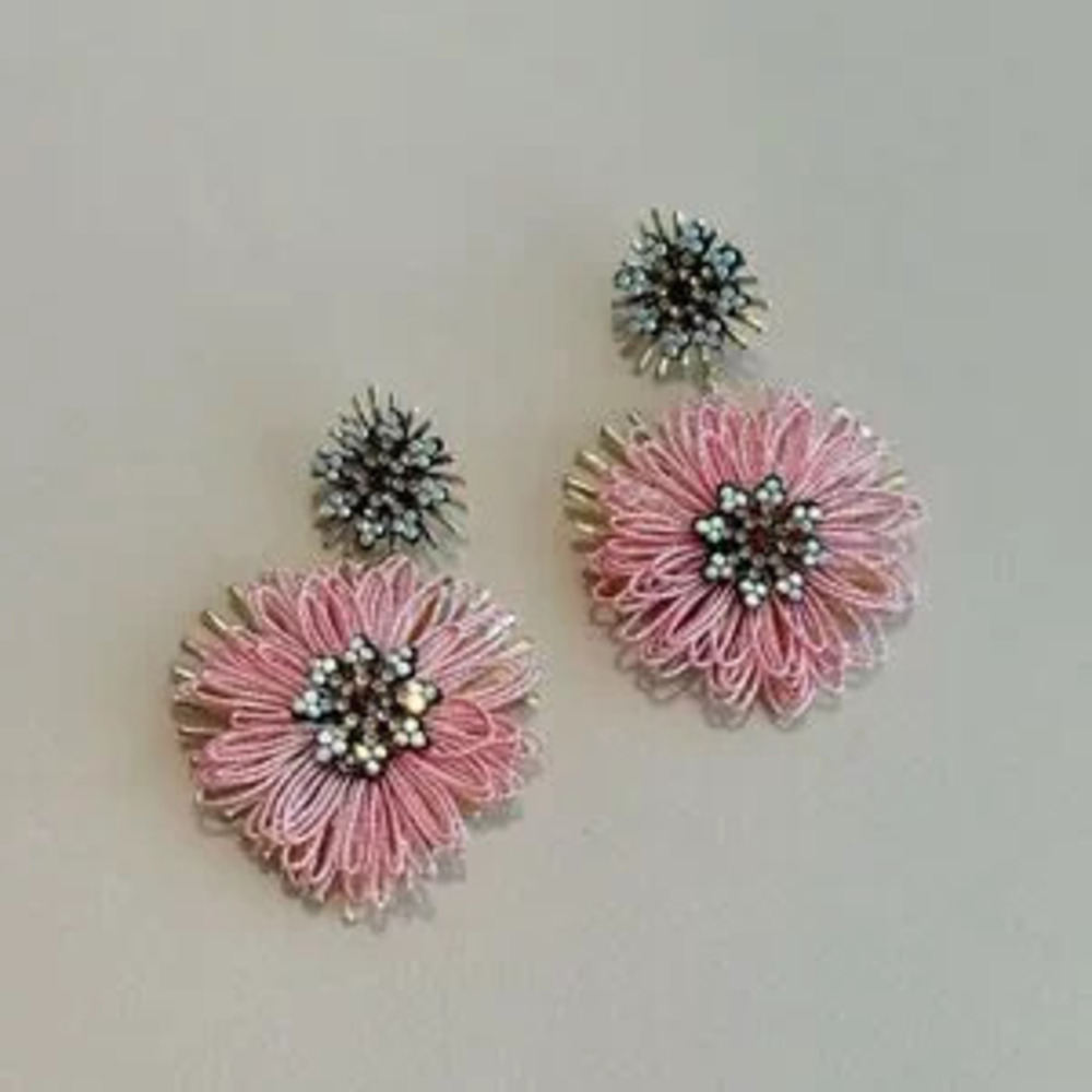 Flower dangle earrings?N1134